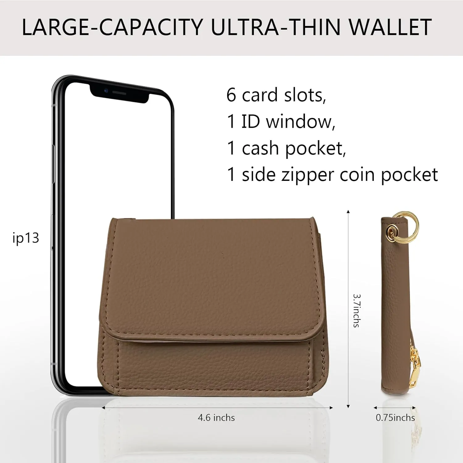 Keychain Wallet RFID Wristlet Wallets for Women,Small Wallets Woman Key Chain Wallet with Coin Pocket and Id Window