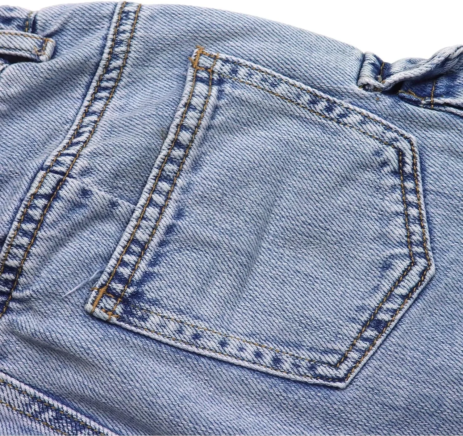 KIDSCOOL SPACE 8-Pocket Girls Wide-Leg Denim Pants, 5-14T Ribbed Elastic Waist with D-Ring Loops Cargo Jeans
