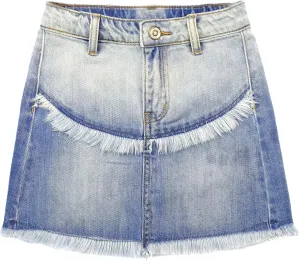KIDSCOOL SPACE Baby & Little Girls Summer Denim Skirt,Raw Edge Fashion Jeans Short Dress