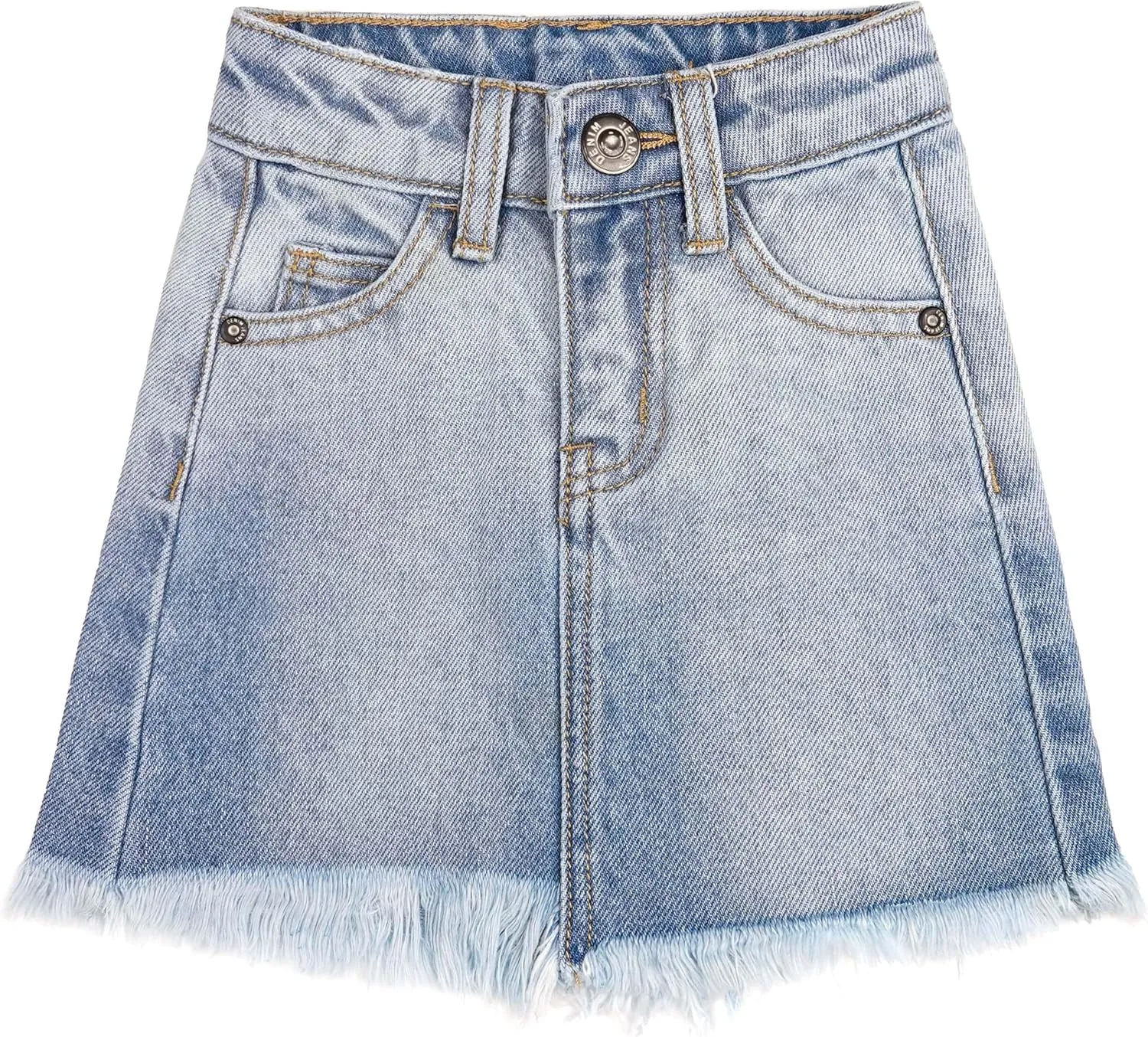 KIDSCOOL SPACE Baby & Little Girls Summer Denim Skirt,Raw Edge Fashion Jeans Short Dress