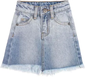 KIDSCOOL SPACE Baby & Little Girls Summer Denim Skirt,Raw Edge Fashion Jeans Short Dress