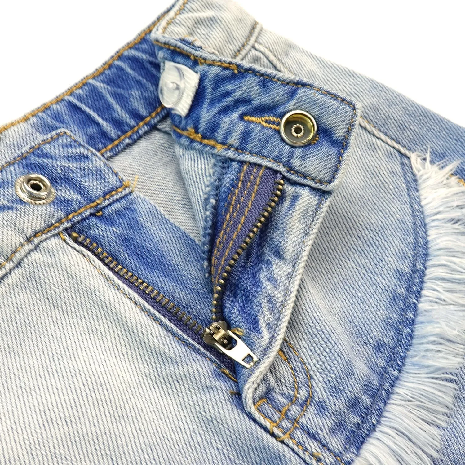KIDSCOOL SPACE Baby & Little Girls Summer Denim Skirt,Raw Edge Fashion Jeans Short Dress