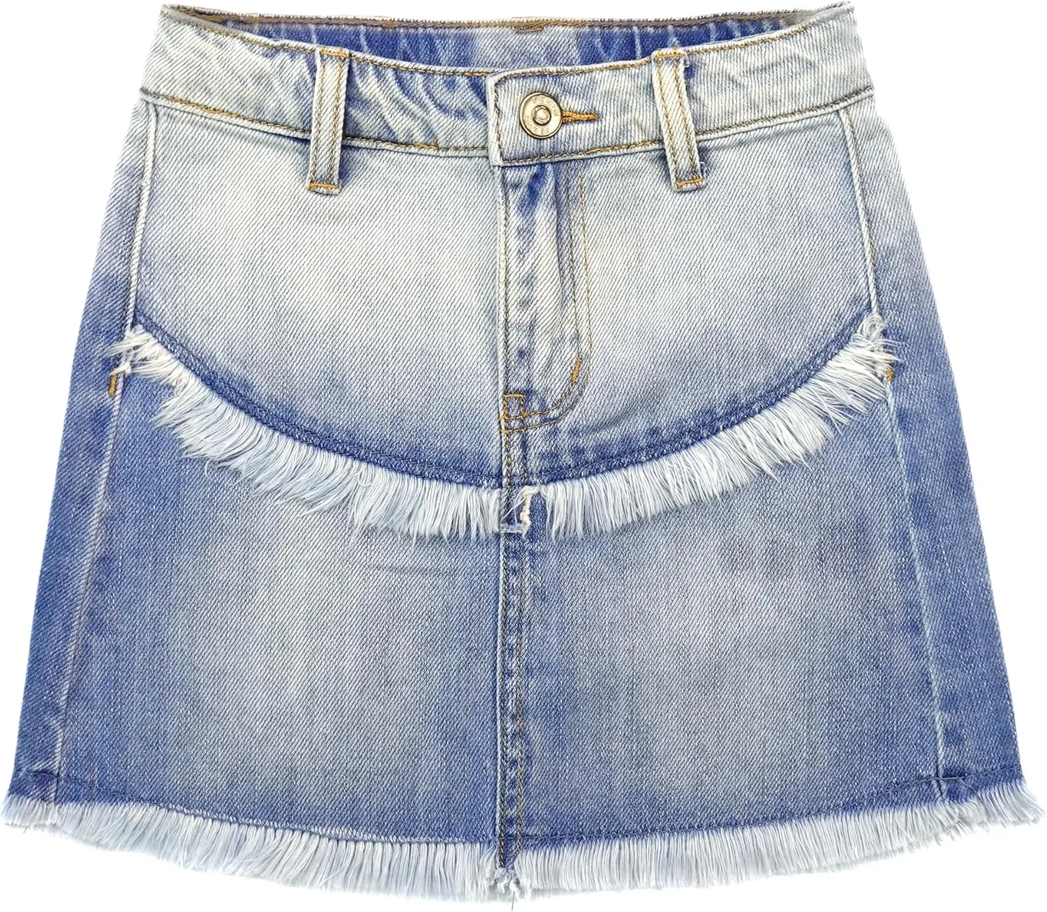 KIDSCOOL SPACE Baby & Little Girls Summer Denim Skirt,Raw Edge Fashion Jeans Short Dress