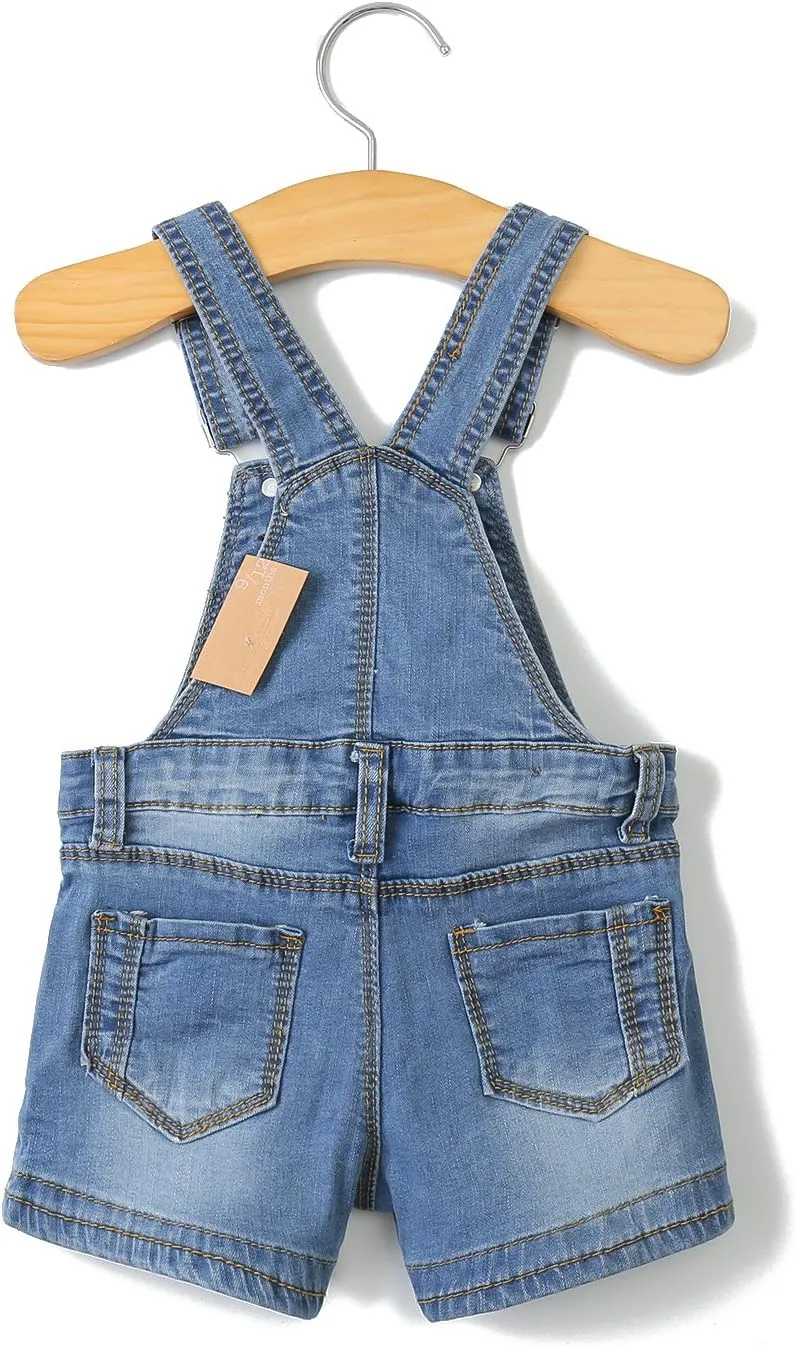 KIDSCOOL SPACE Baby Boy Girl Jean Shorts,Toddler Denim Cute Summer Shortalls