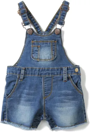 KIDSCOOL SPACE Baby Boy Girl Jean Shorts,Toddler Denim Cute Summer Shortalls