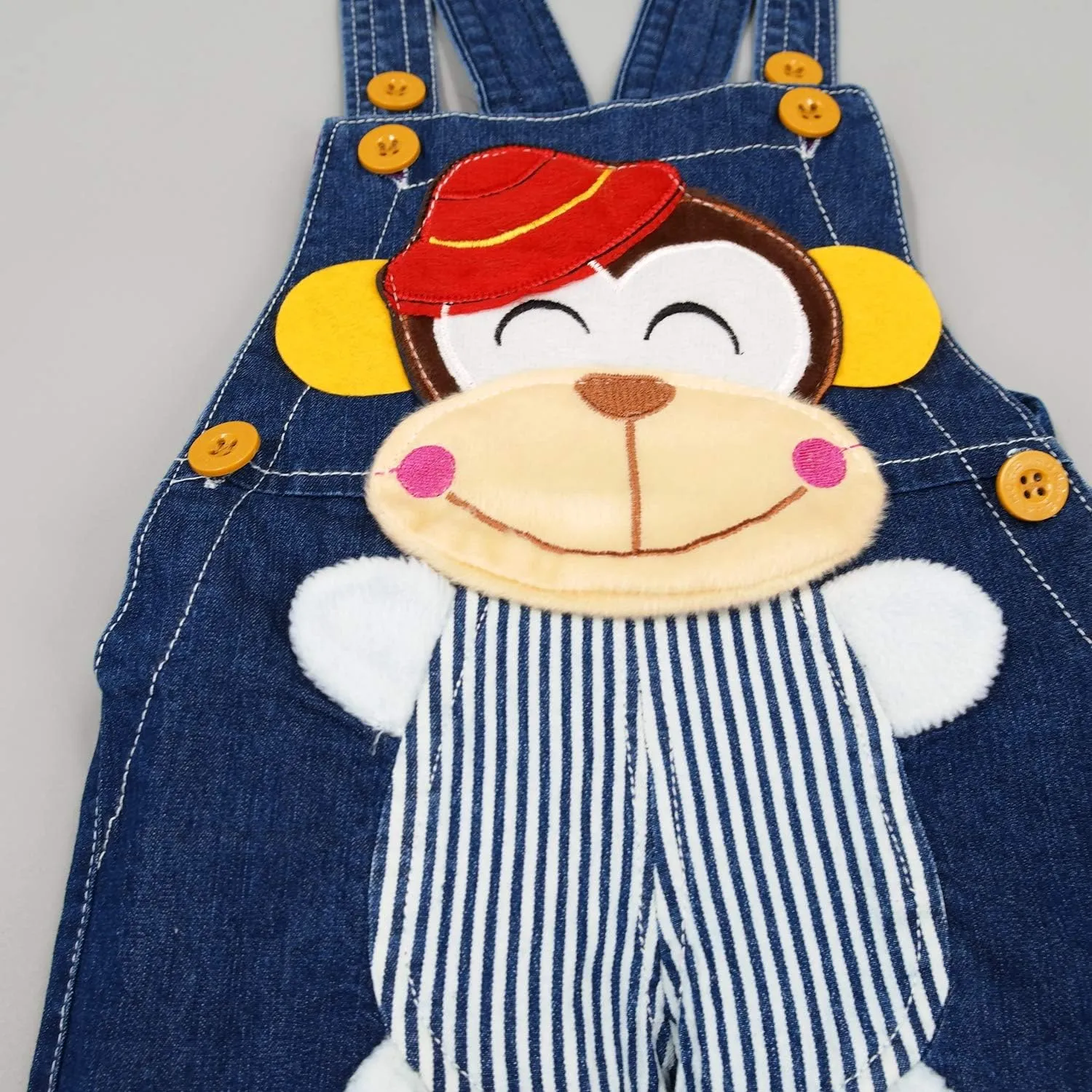 KIDSCOOL SPACE Baby Cute Summer Jean Overalls,Toddler Denim Cartoon 3D Animal Shortalls