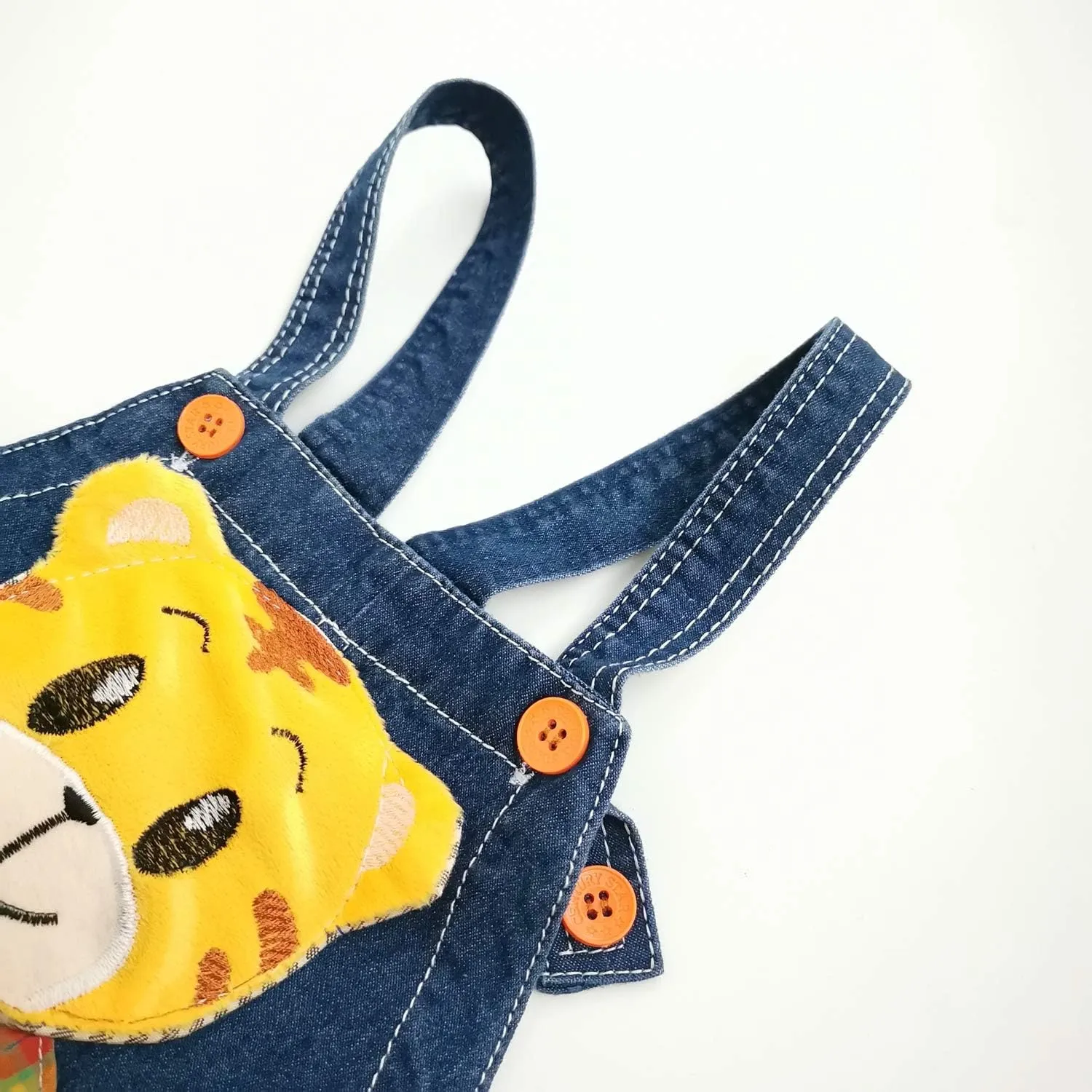 KIDSCOOL SPACE Baby Cute Summer Jean Overalls,Toddler Denim Cartoon 3D Animal Shortalls