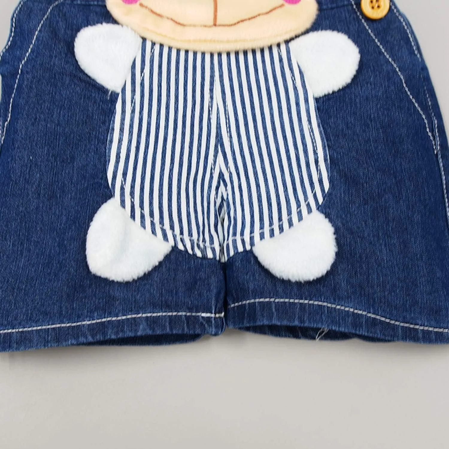 KIDSCOOL SPACE Baby Cute Summer Jean Overalls,Toddler Denim Cartoon 3D Animal Shortalls