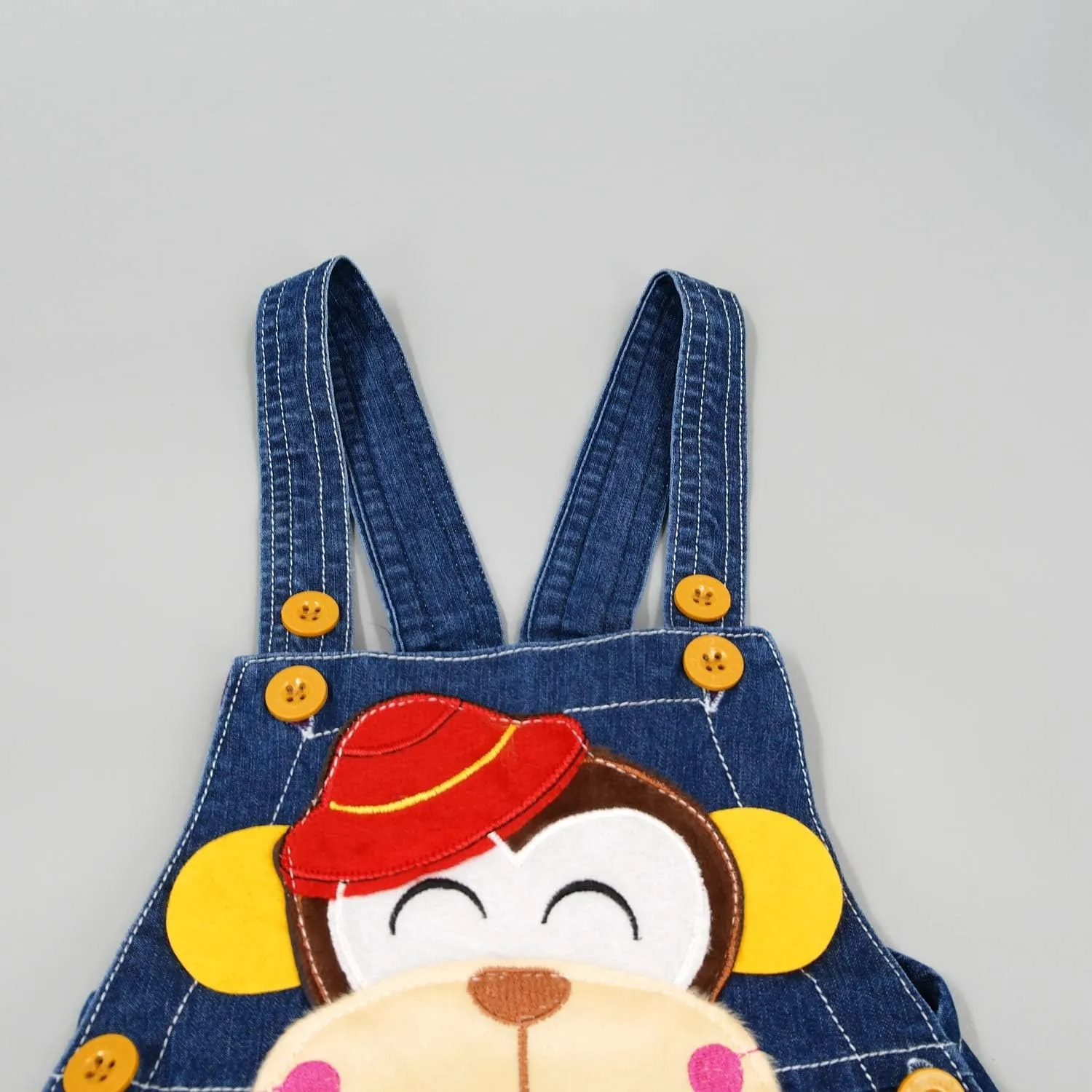 KIDSCOOL SPACE Baby Cute Summer Jean Overalls,Toddler Denim Cartoon 3D Animal Shortalls