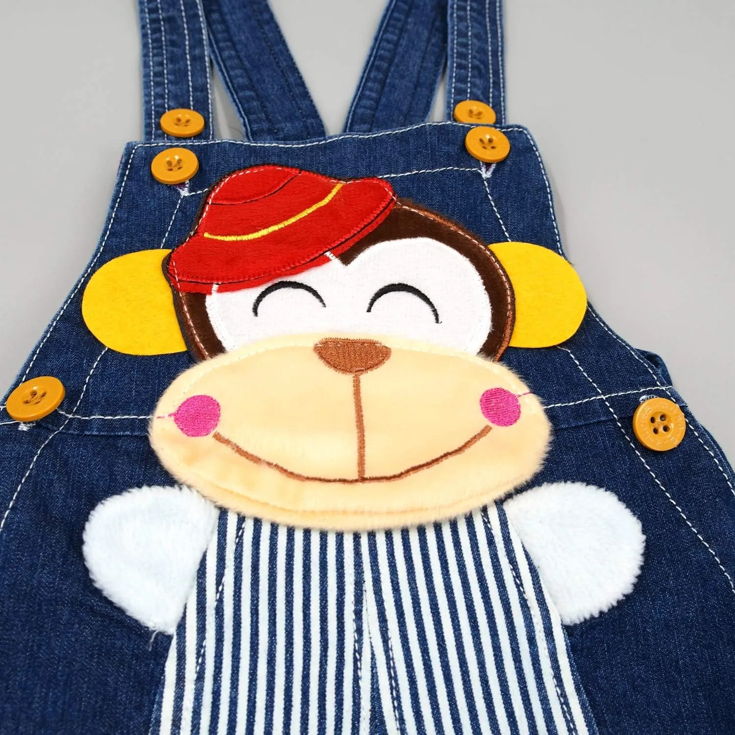 KIDSCOOL SPACE Baby Cute Summer Jean Overalls,Toddler Denim Cartoon 3D Animal Shortalls