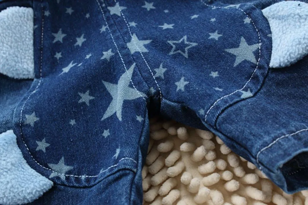 KIDSCOOL SPACE Baby Cute Summer Jean Overalls,Toddler Denim Cartoon 3D Animal Shortalls