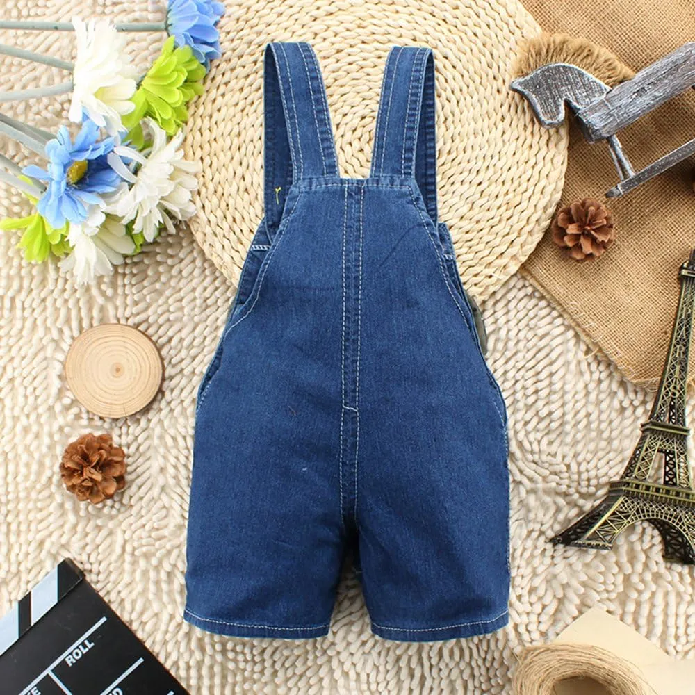 KIDSCOOL SPACE Baby Cute Summer Jean Overalls,Toddler Denim Cartoon 3D Animal Shortalls