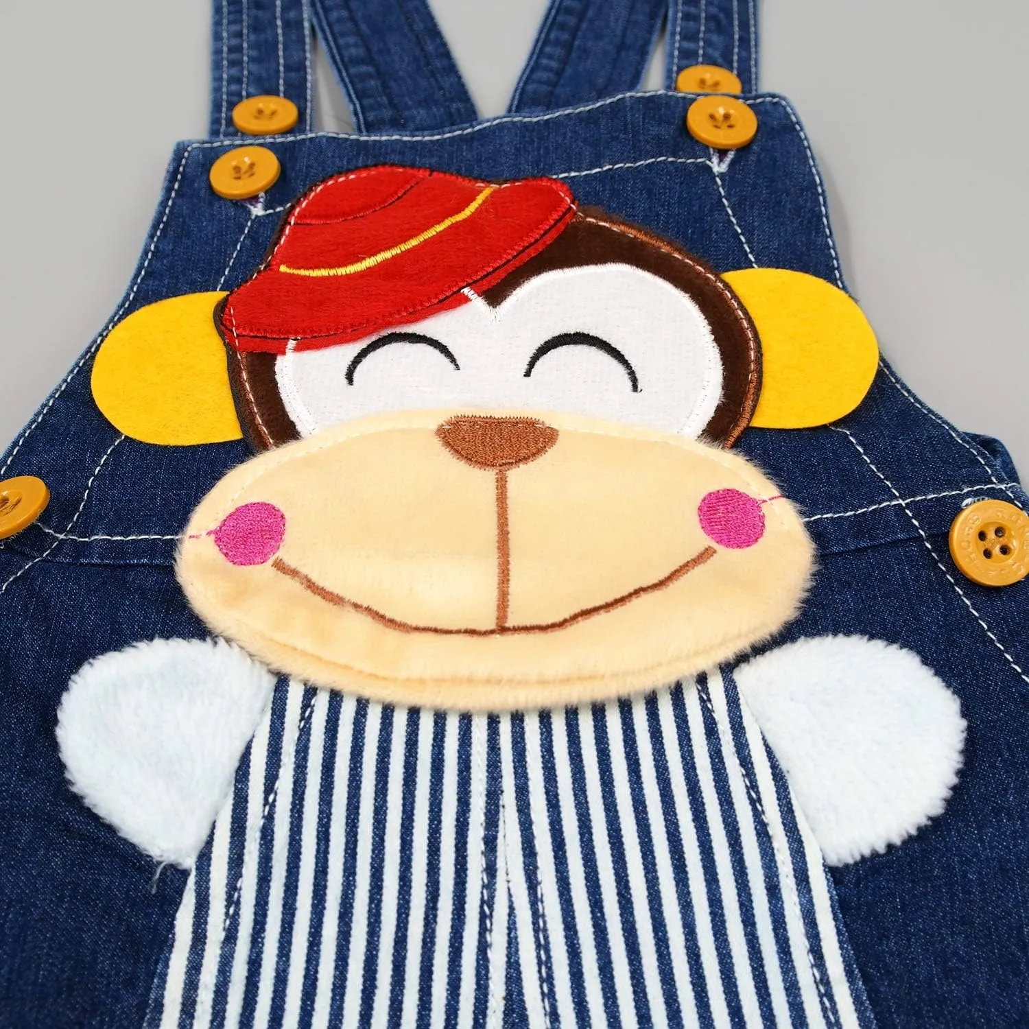 KIDSCOOL SPACE Baby Cute Summer Jean Overalls,Toddler Denim Cartoon 3D Animal Shortalls