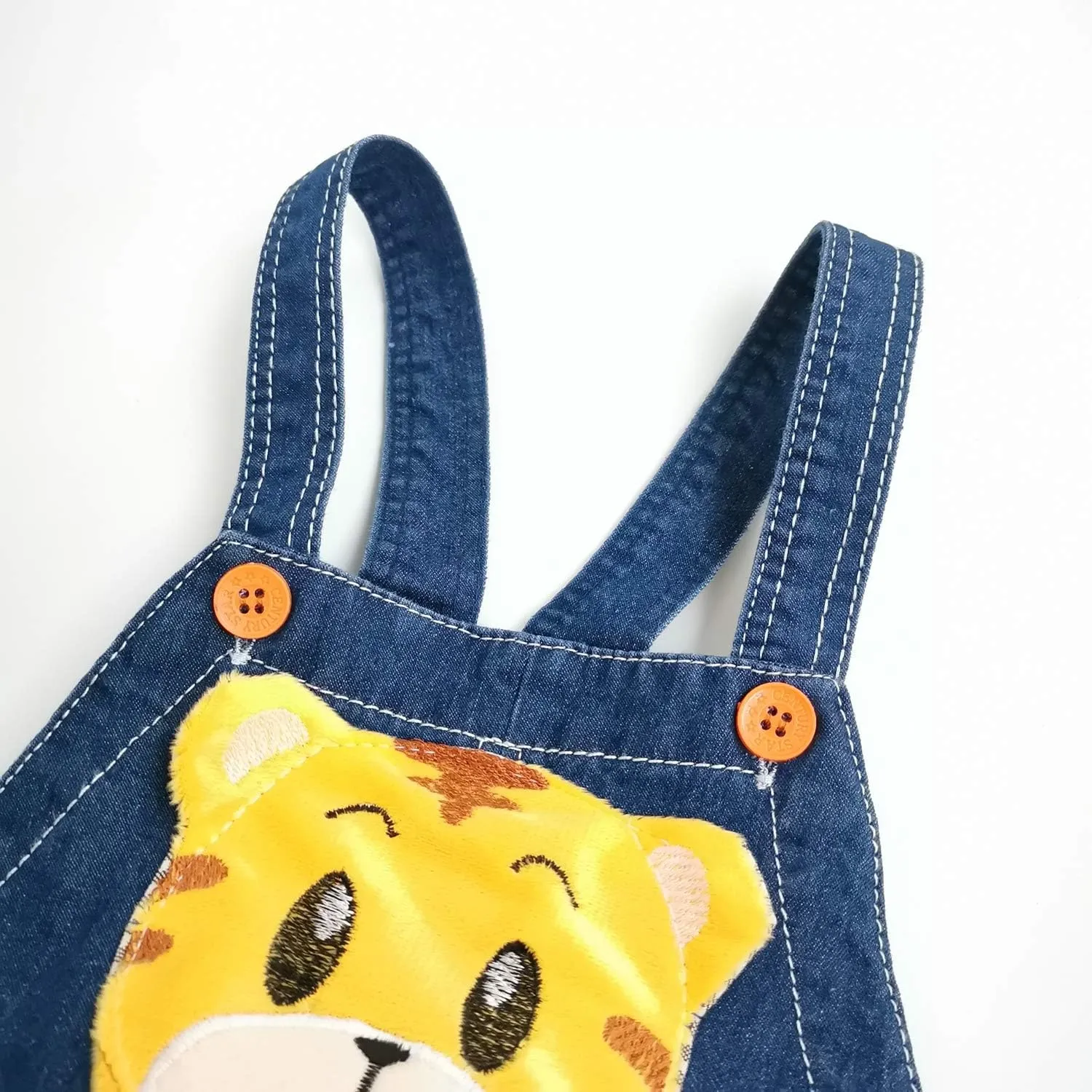 KIDSCOOL SPACE Baby Cute Summer Jean Overalls,Toddler Denim Cartoon 3D Animal Shortalls