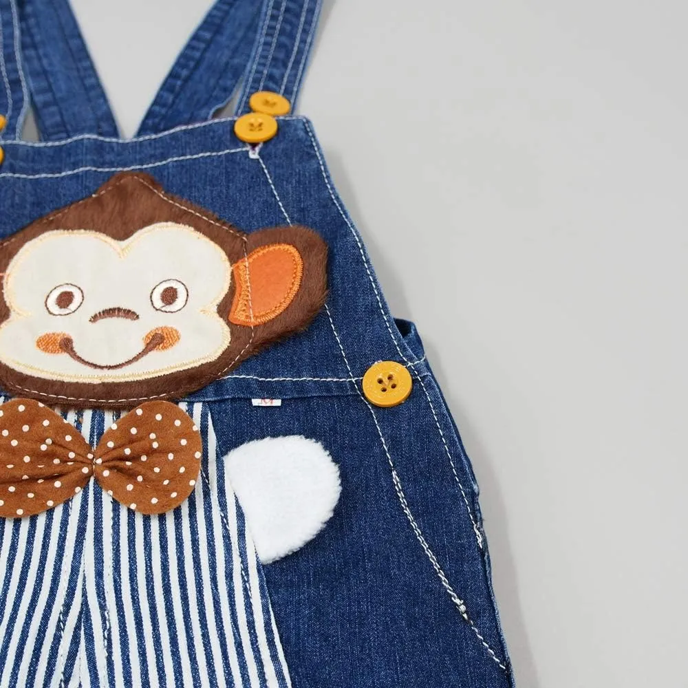 KIDSCOOL SPACE Baby Cute Summer Jean Overalls,Toddler Denim Cartoon 3D Animal Shortalls