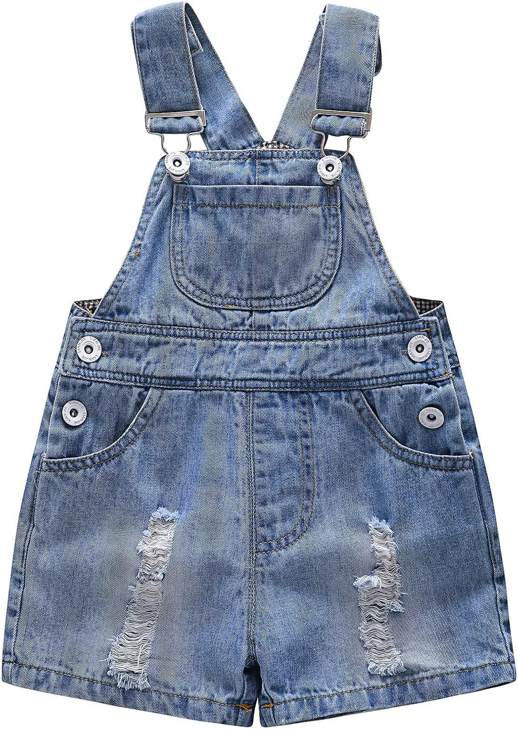 KIDSCOOL SPACE Baby Girl Boy Jean Overalls,Toddler Summer Denim Shortall