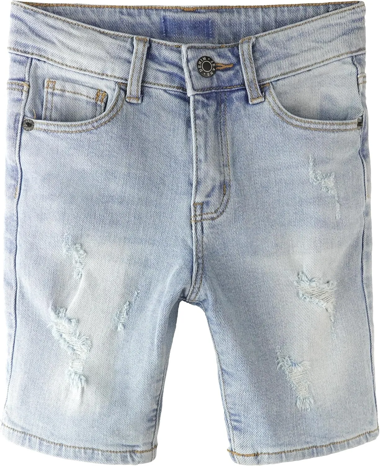 KIDSCOOL SPACE Baby Little Big Boys Denim Shorts,Elastic Waistband Inside Ripped Holes Jeans Summer Wear