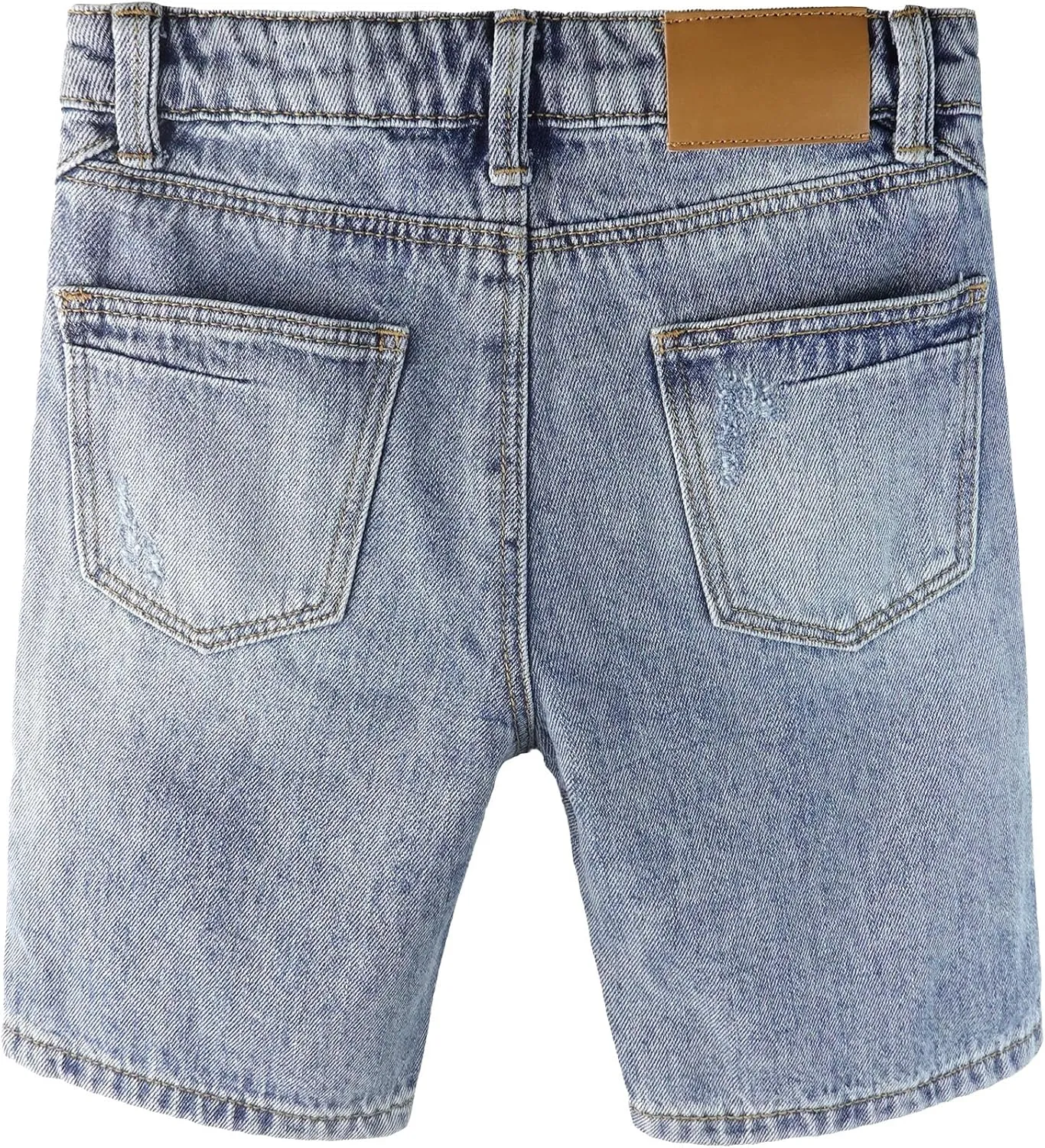 KIDSCOOL SPACE Baby Little Big Boys Denim Shorts,Elastic Waistband Inside Ripped Holes Jeans Summer Wear
