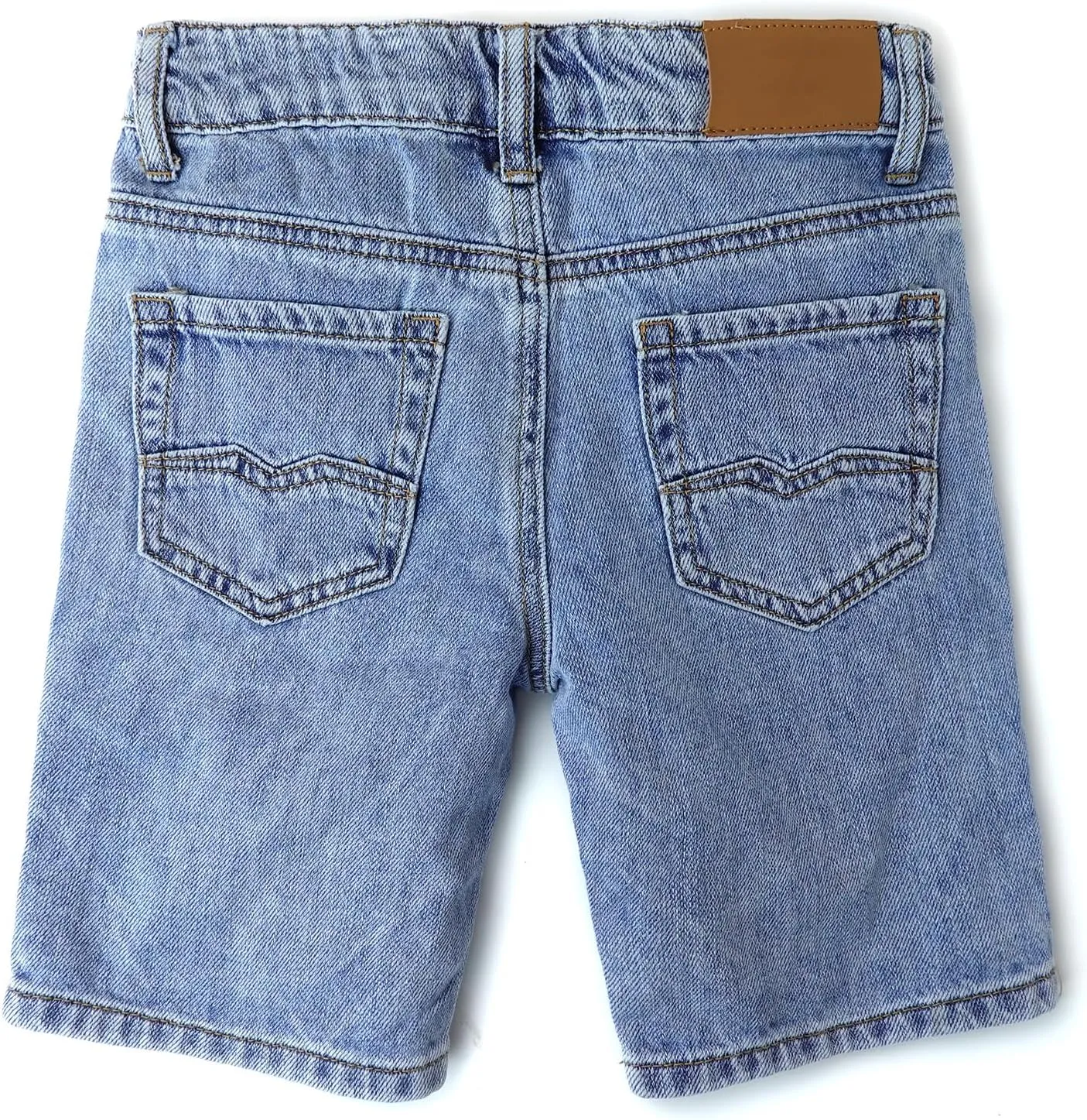KIDSCOOL SPACE Baby Little Big Boys Denim Shorts,Elastic Waistband Inside Ripped Holes Jeans Summer Wear