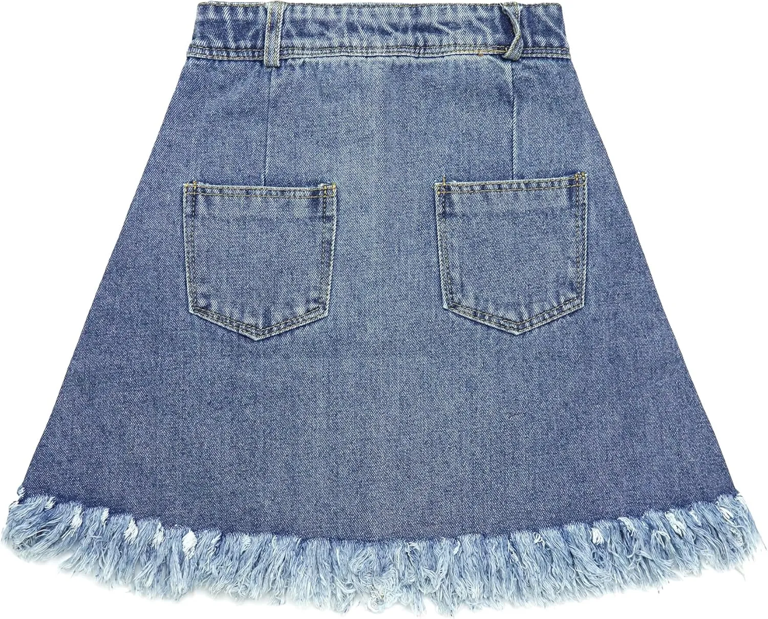 KIDSCOOL SPACE Baby Little Girls Skirt,Ripped Soft Strechy Denim Girls Summer Overalls Dress