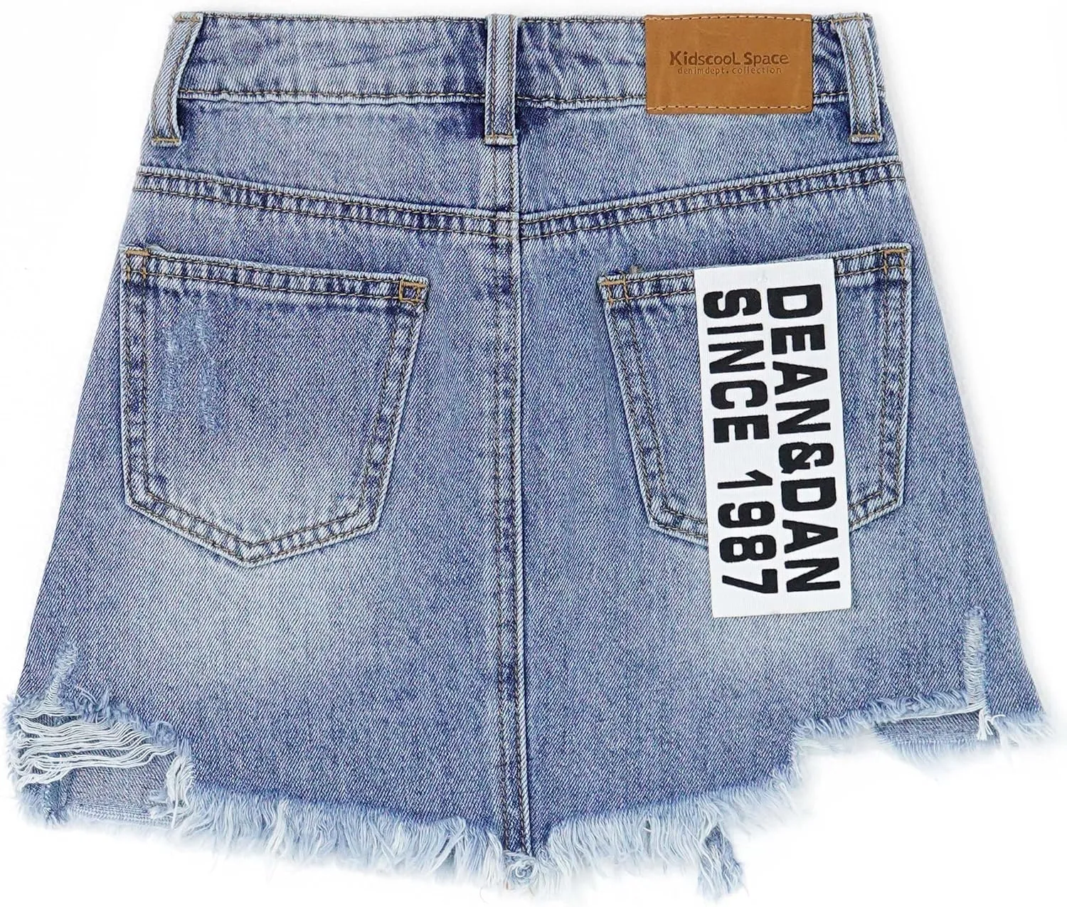 KIDSCOOL SPACE Baby Little Girls Skirt,Ripped Soft Strechy Denim Girls Summer Overalls Dress