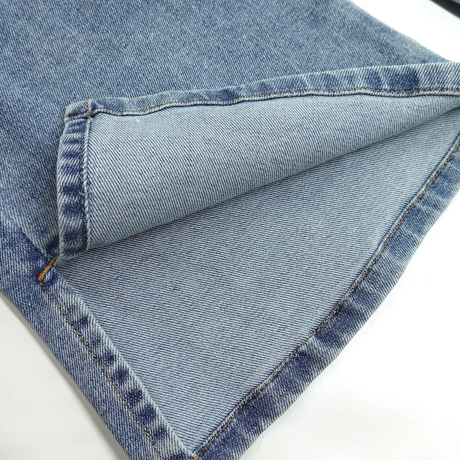 KIDSCOOL SPACE Girls' Cargo Jeans with Flap Pocket, Wide Leg and Split Hem Boyfriend Denim Pants