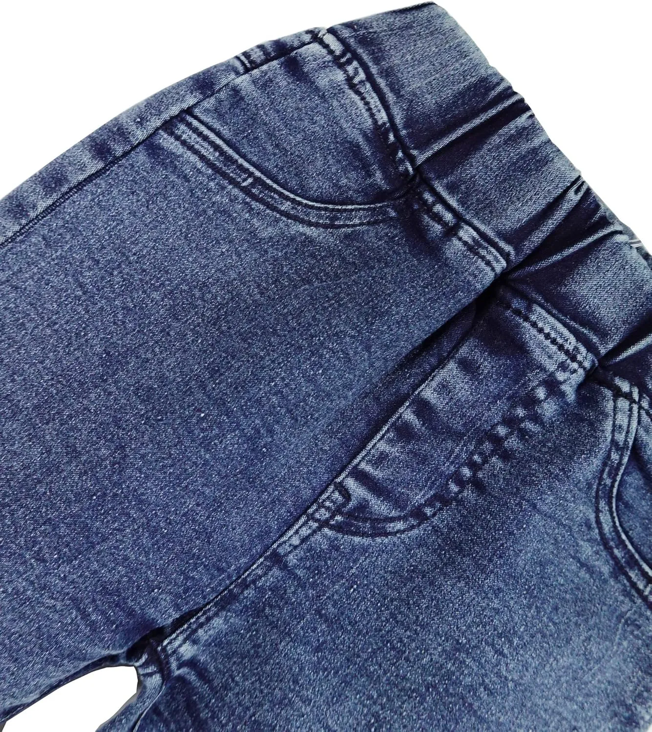 KIDSCOOL SPACE Girls Elastic Waist Slim Jeans,Ripped Fashion Simple Denim Pants