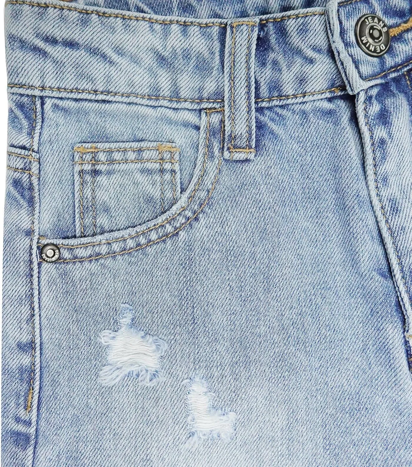 KIDSCOOL SPACE Girls Slim-fit Denim Shorts,Ripped Simple Design Summer Half Jeans Pants