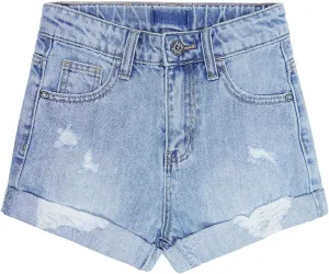 KIDSCOOL SPACE Girls Slim-fit Denim Shorts,Ripped Simple Design Summer Half Jeans Pants
