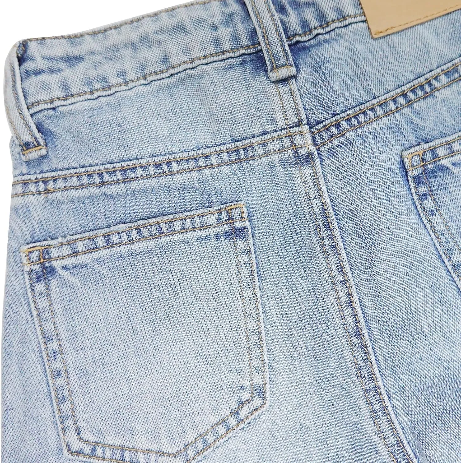 KIDSCOOL SPACE Girls Slim-fit Denim Shorts,Ripped Simple Design Summer Half Jeans Pants
