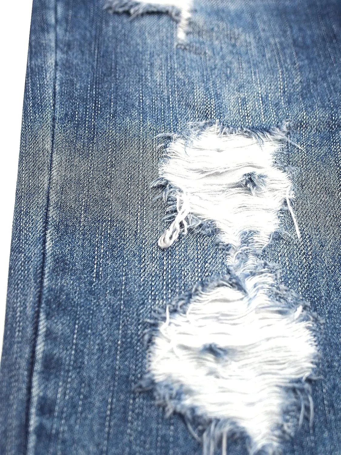 KIDSCOOL SPACE Girls Slim-fit Jeans, Ripped Holes Straight Denim Pants