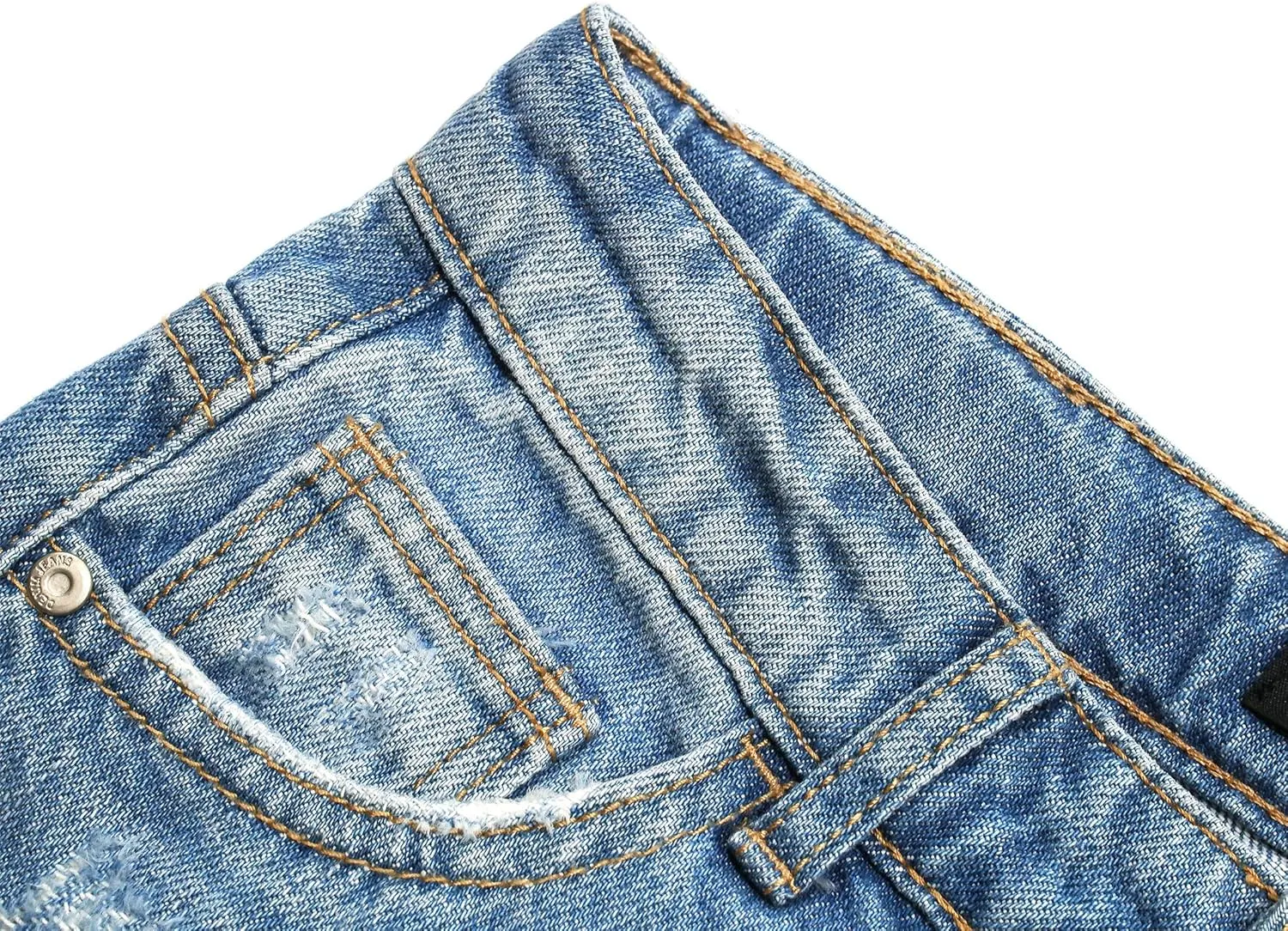 KIDSCOOL SPACE Girls Slim-fit Jeans, Ripped Holes Straight Denim Pants