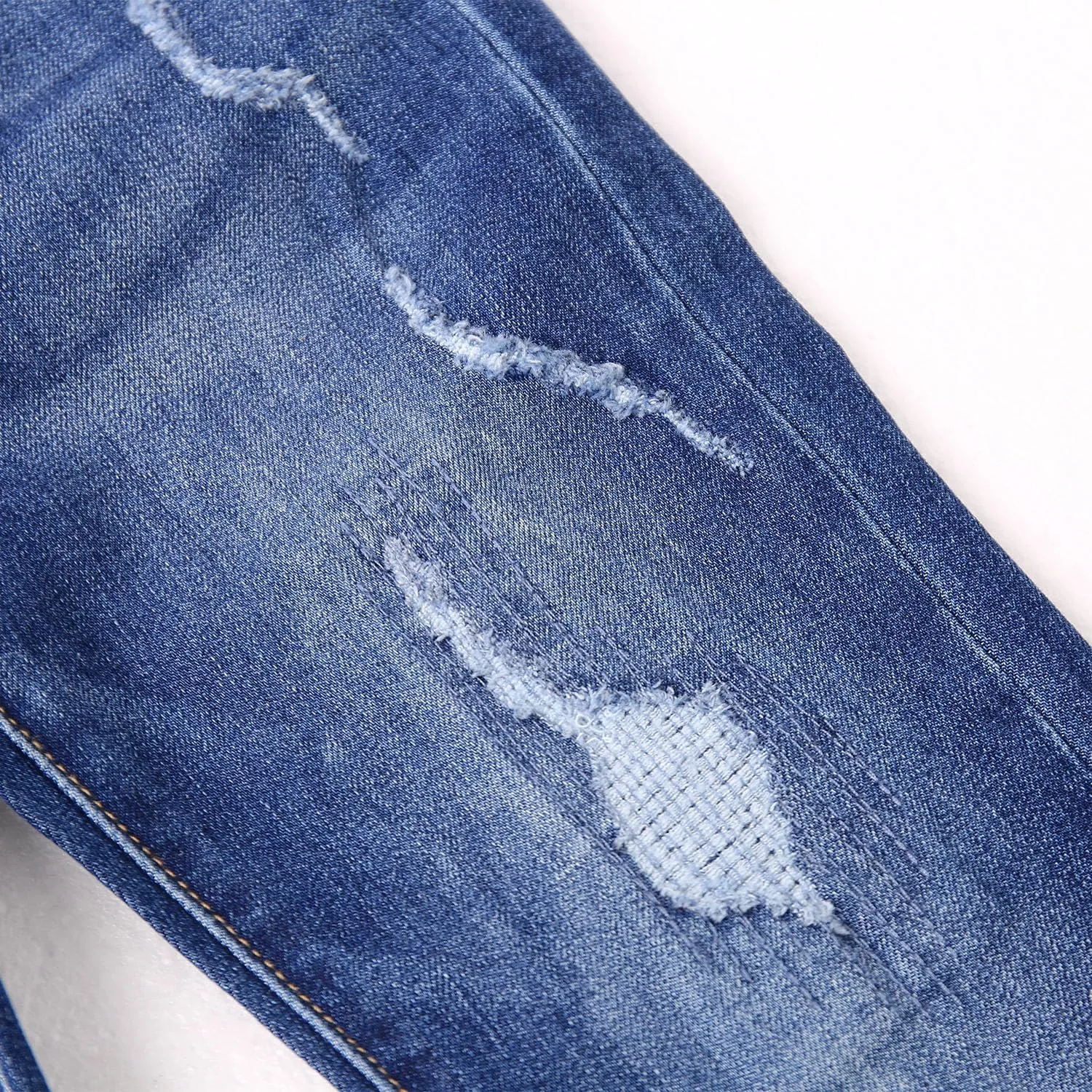 KIDSCOOL SPACE Girls Slim-fit Jeans, Ripped Holes Straight Denim Pants