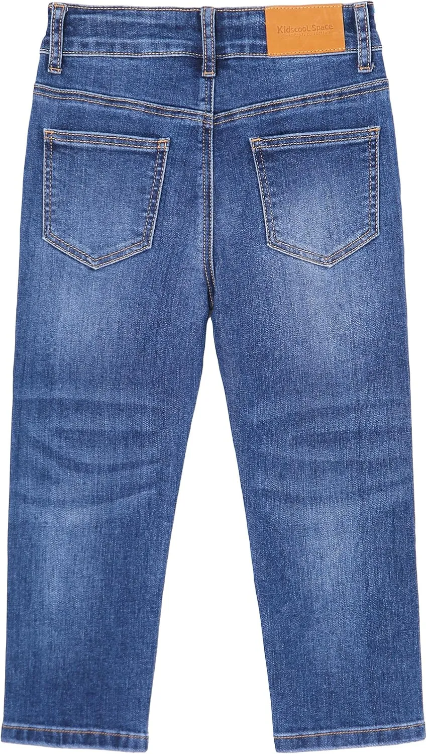 KIDSCOOL SPACE Girls Slim-fit Jeans, Ripped Holes Straight Denim Pants