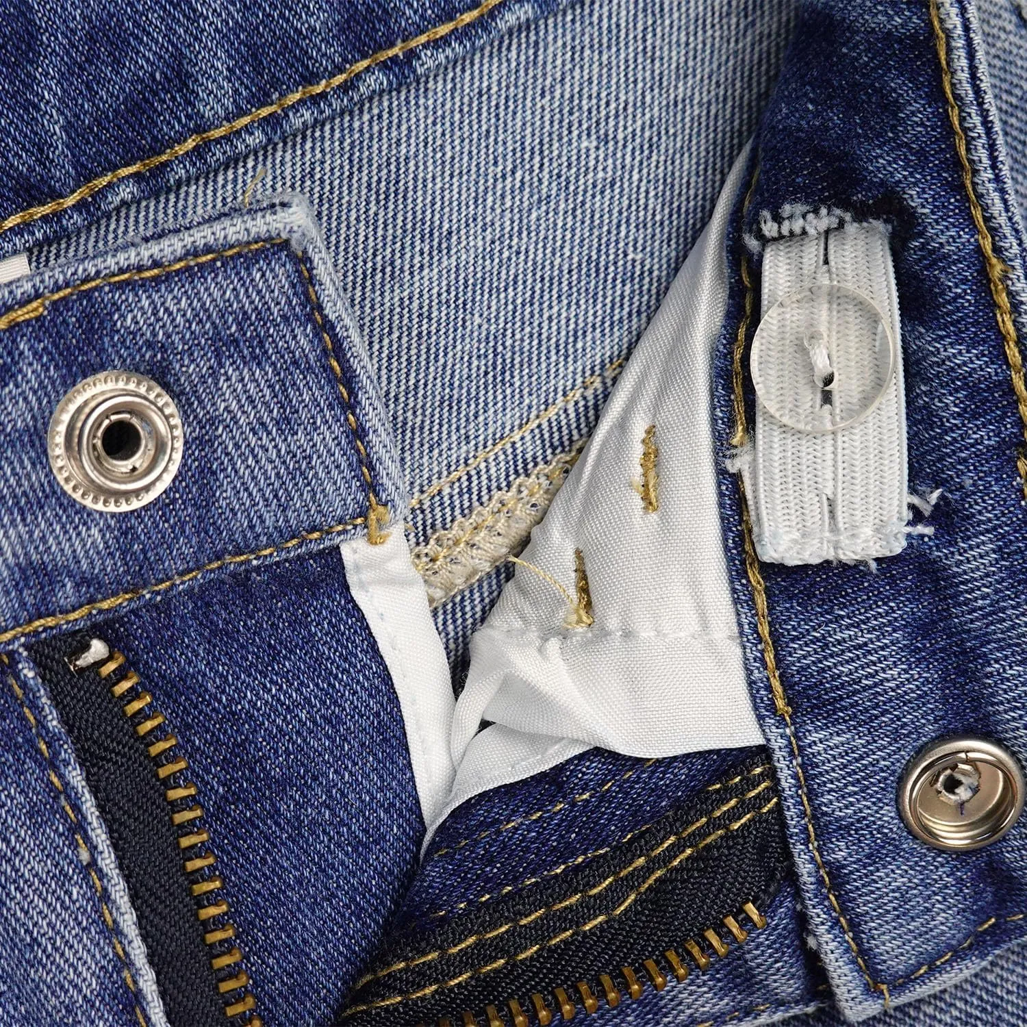KIDSCOOL SPACE Girls Slim-fit Jeans, Ripped Holes Straight Denim Pants