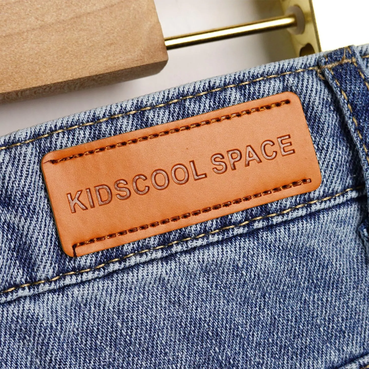KIDSCOOL SPACE Girls Slim-fit Jeans, Ripped Holes Straight Denim Pants