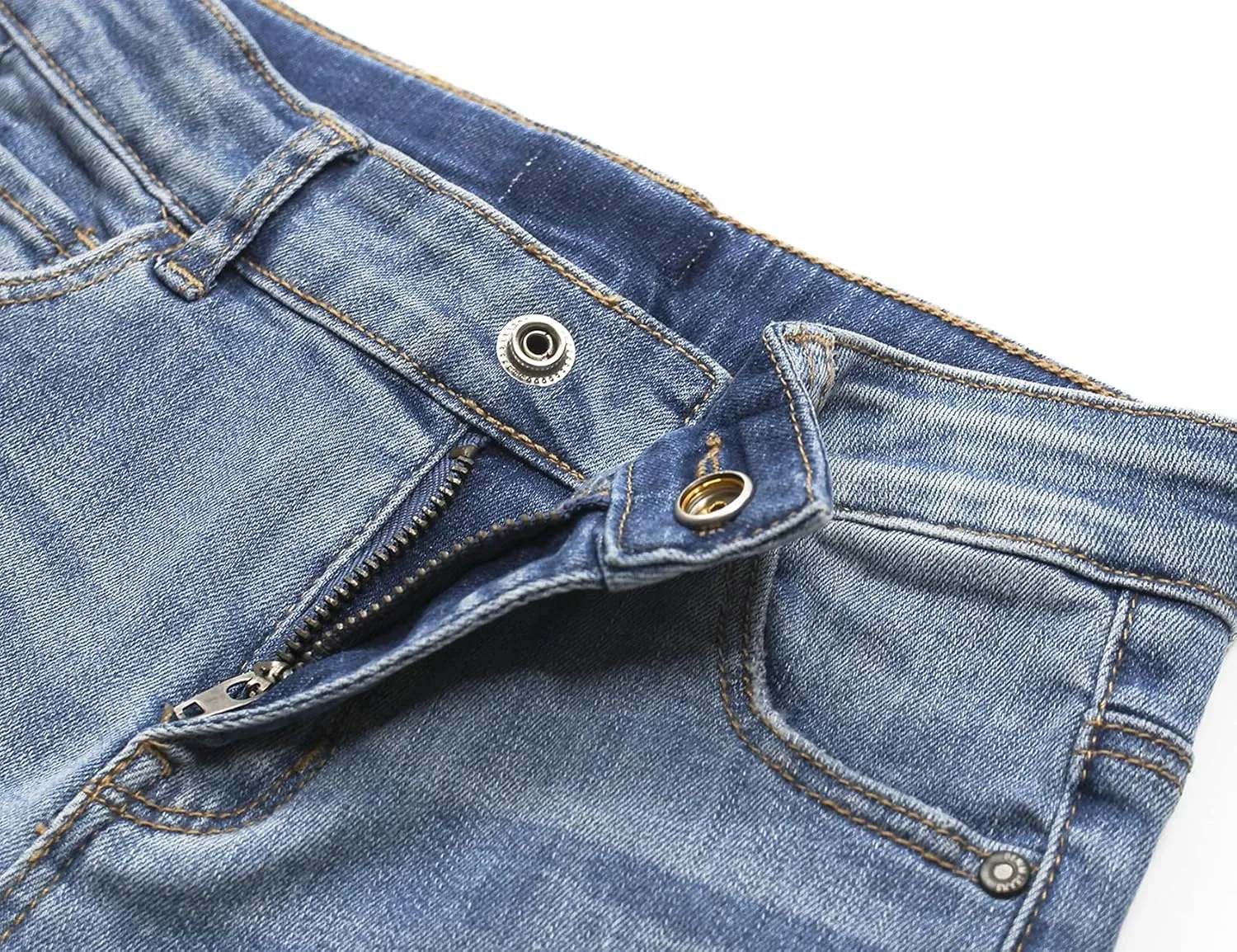 KIDSCOOL SPACE Girls Slim-fit Jeans, Ripped Holes Straight Denim Pants