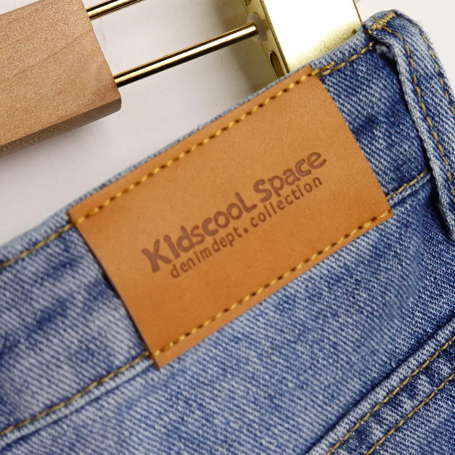KIDSCOOL SPACE Girls Slim-fit Jeans, Ripped Holes Straight Denim Pants