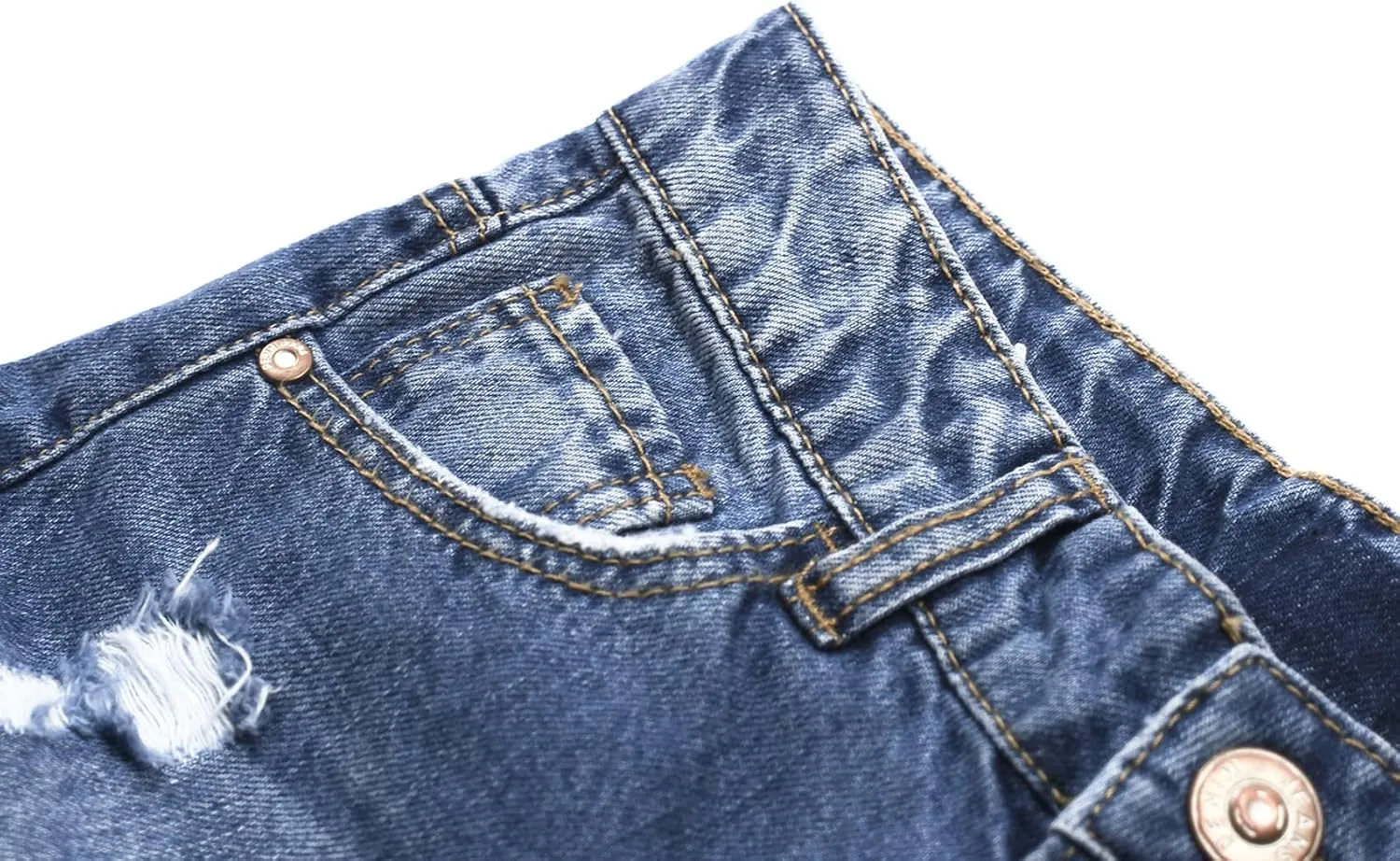KIDSCOOL SPACE Girls Slim-fit Jeans, Ripped Holes Straight Denim Pants