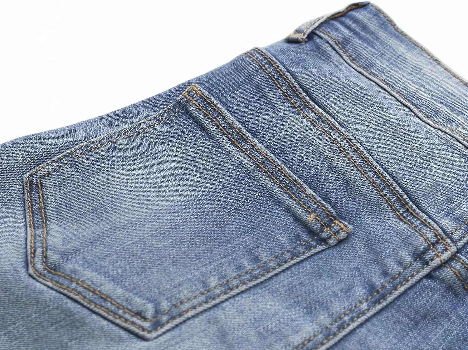 KIDSCOOL SPACE Girls Slim-fit Jeans, Ripped Holes Straight Denim Pants