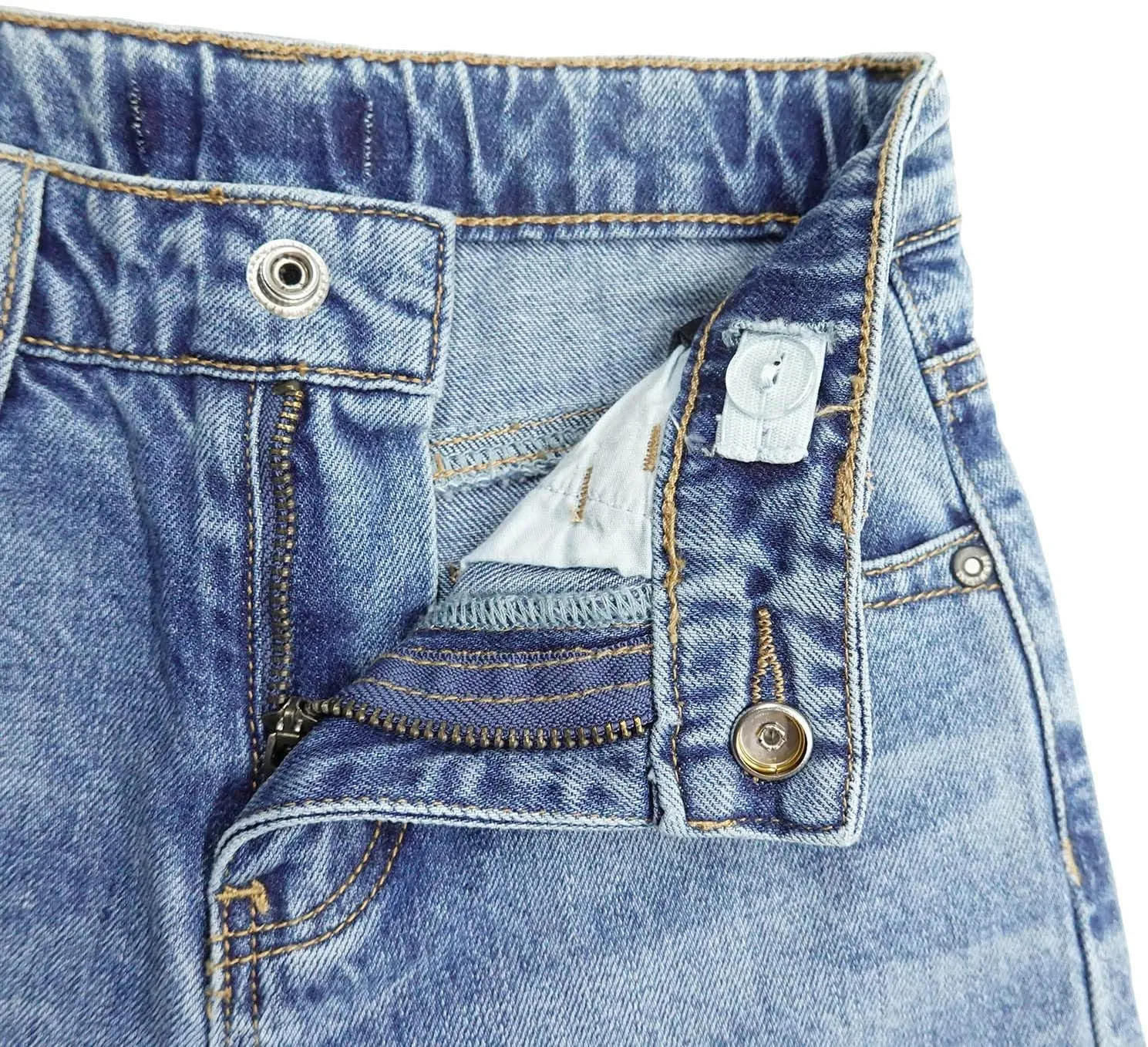KIDSCOOL SPACE Girls Slim Jeans,Ripped Wide-Leg Denim Pants