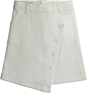 KIDSCOOL SPACE Girls Summer Skirt,Elastic Band Inside Soft Strechy Cotton Denim Girl Dress Shorts