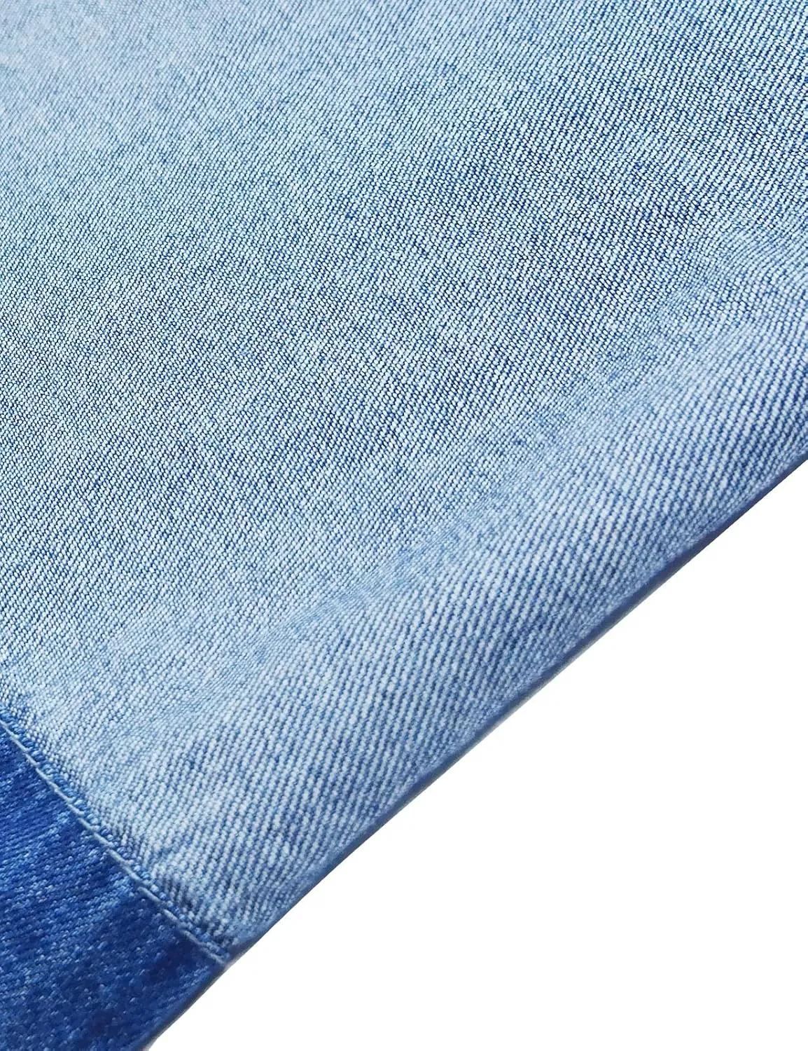 KIDSCOOL SPACE Girls Thin Denim Pants, Wide-Leg Ribbed Elastic Waistband Jeans