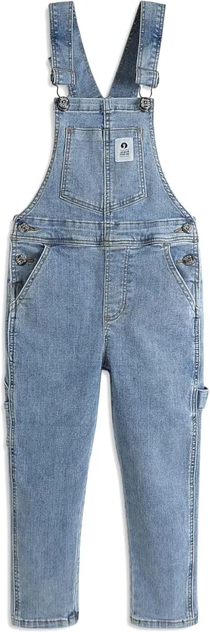 KIDSCOOL SPACE Kids Denim Overalls,Little Big Kids High Stretchy Jean Dungarees Pants