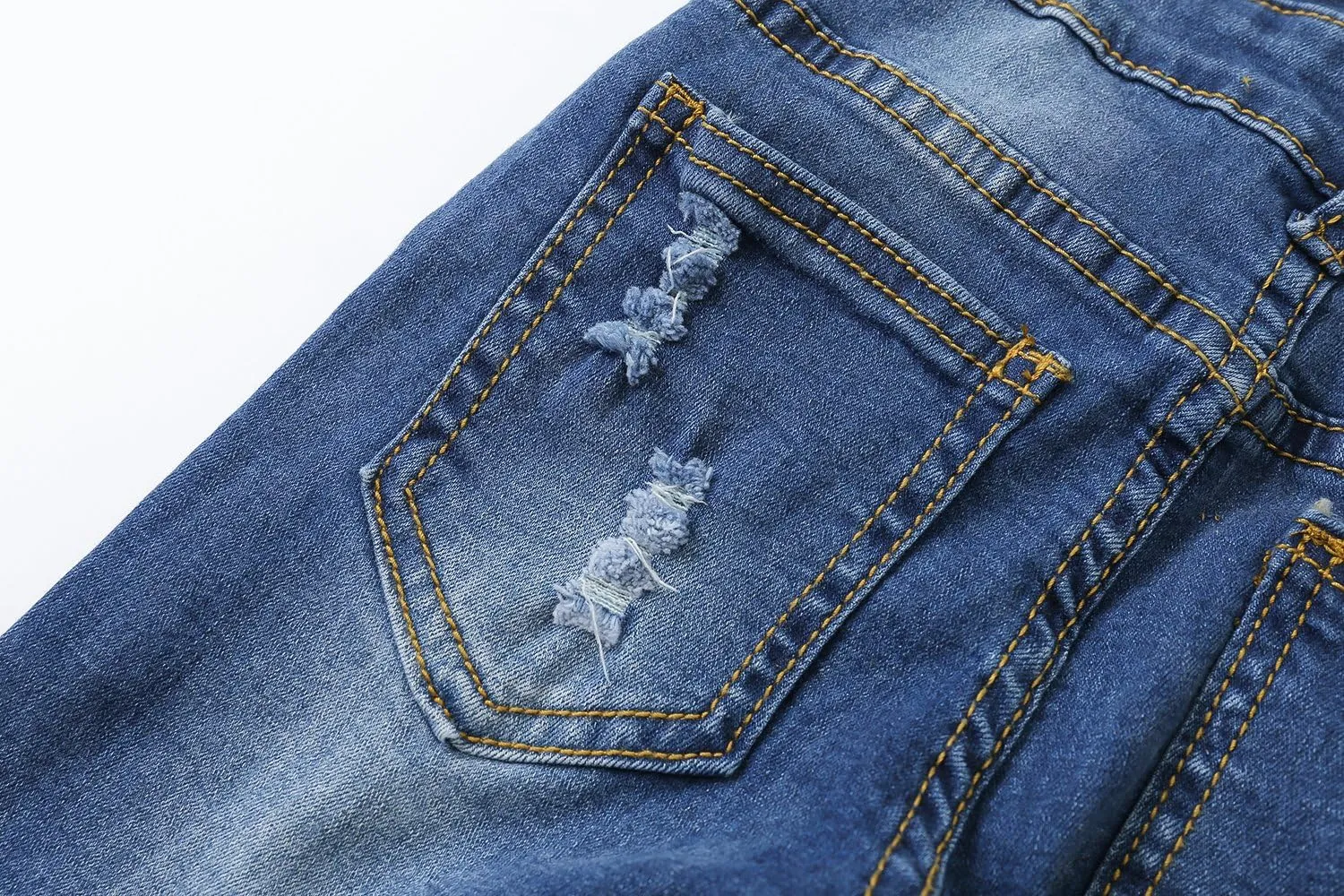 KIDSCOOL SPACE Little Girl Boy Jean Overalls,Toddler Ripped Denim Overall Pants