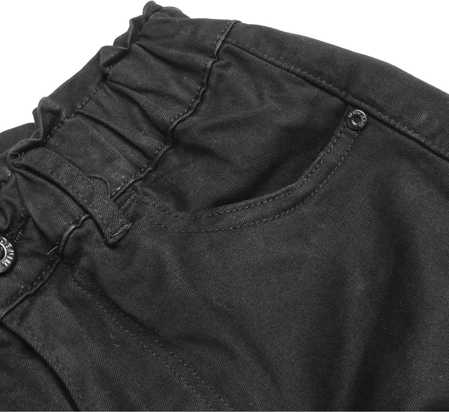 KIDSCOOL SPACE Toddler & Big Child Wide-Leg Cargo Jeans, 18M-14T Ribbed Waist Denim Pants