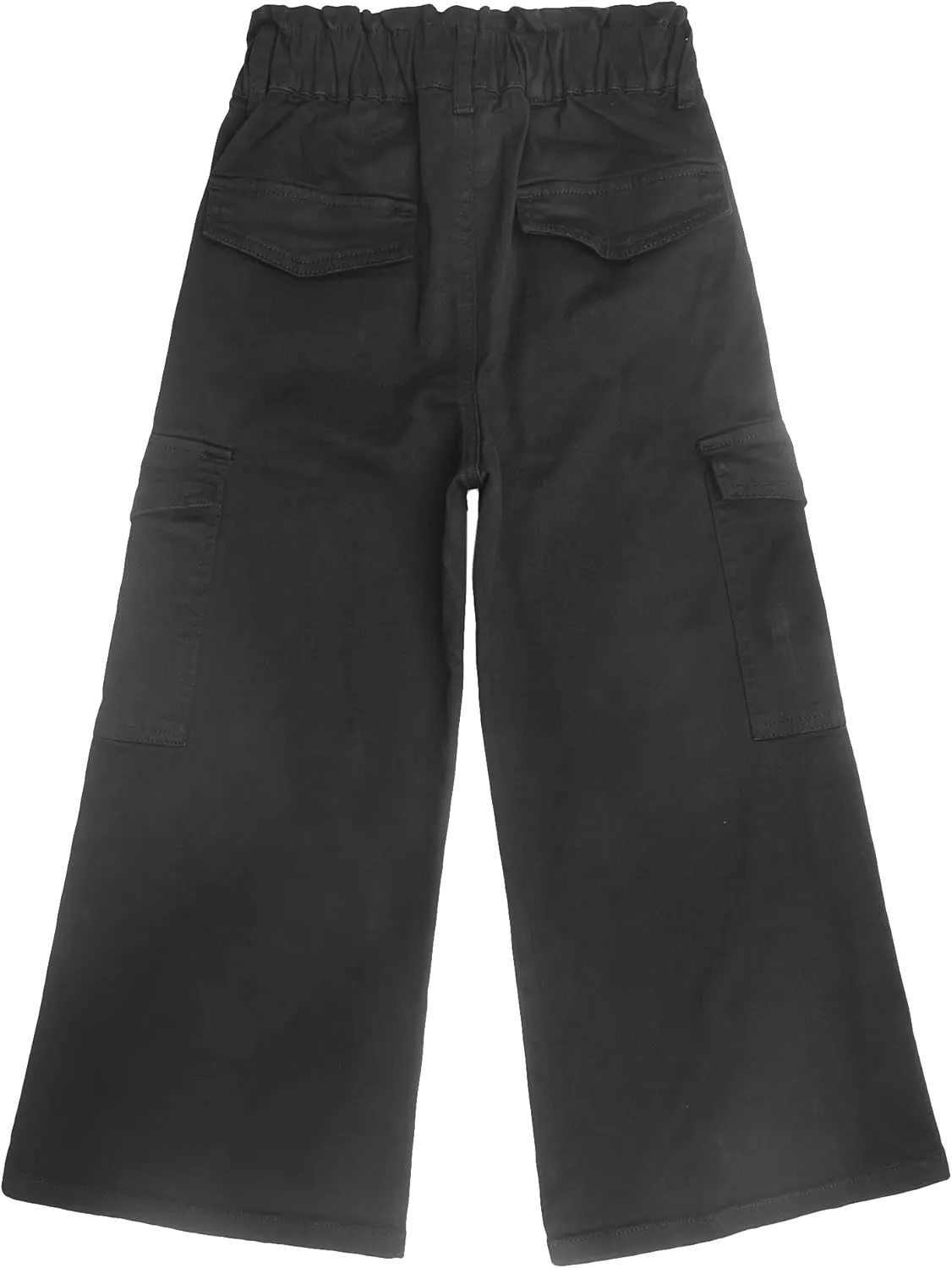 KIDSCOOL SPACE Toddler & Big Child Wide-Leg Cargo Jeans, 18M-14T Ribbed Waist Denim Pants