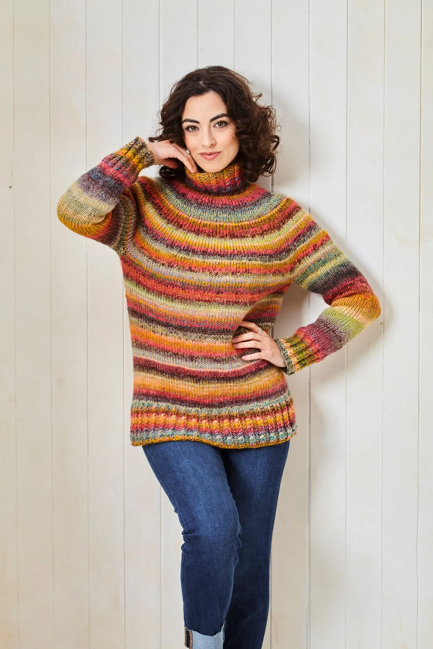 King Cole 6248 Knitting Pattern Womens Chunky Sweaters Knit in the Round