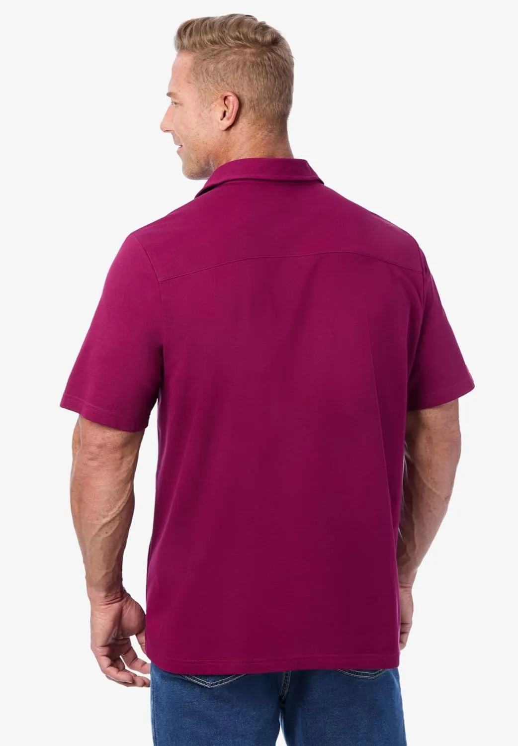 KingSize Men's Big & Tall Lightweight Stretch Mesh Pique Polo