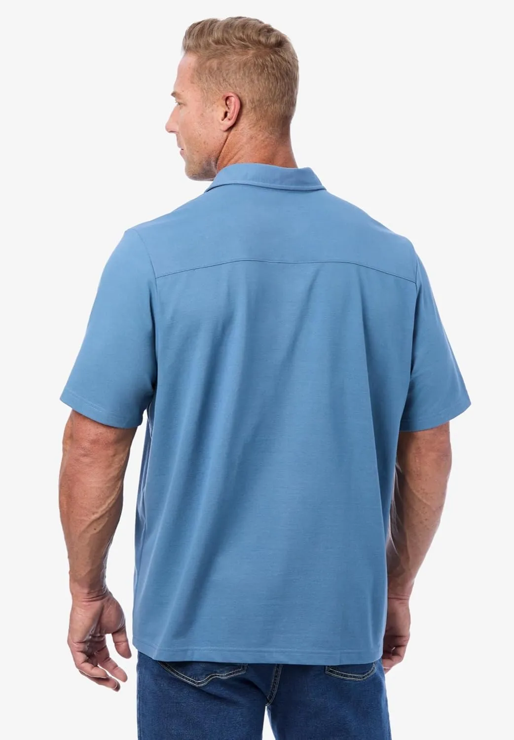 KingSize Men's Big & Tall Lightweight Stretch Mesh Pique Polo